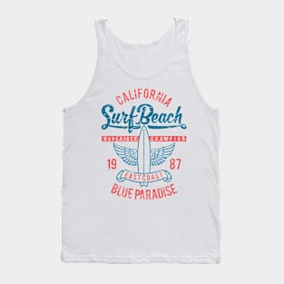 California Surf Beach: East Coast Vintage Design Tank Top